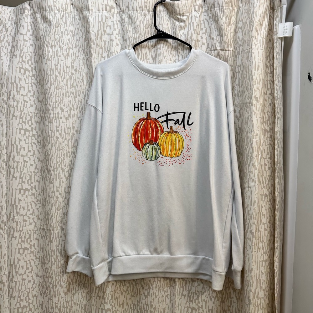 Hello Fall White Sweatshirt
